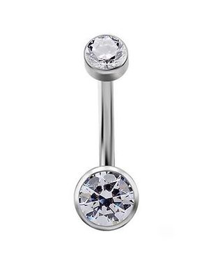 Royale 14g Titanium Double Gem Navel
