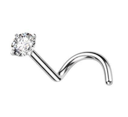 18g Titanium Prong Set Nose Screw
