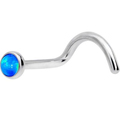 18g Titanium Opal Set Nose Screw