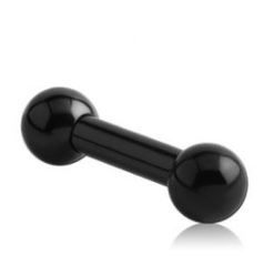 14g Black Steel Straight Barbell
