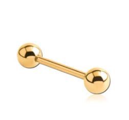 14g Gold Plated Nipple Barbell