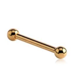 16g Gold Plated Straight Barbell