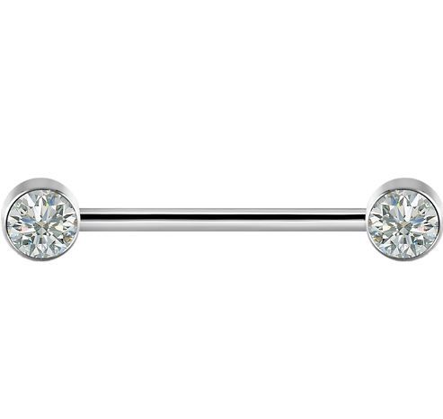 Royale Double Gem Threadless Nipple Barbell