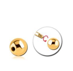 16g Gold Plated Ball Externally Threaded Top