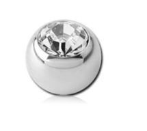 16g Steel Gem Ball Externally Threaded Top