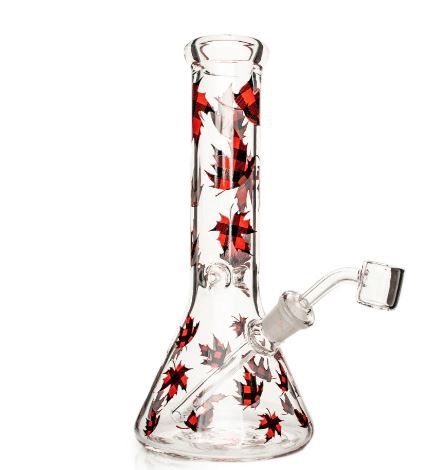 Red Eye Glass 8.5&quot; Plaid Maple Leaf Rig