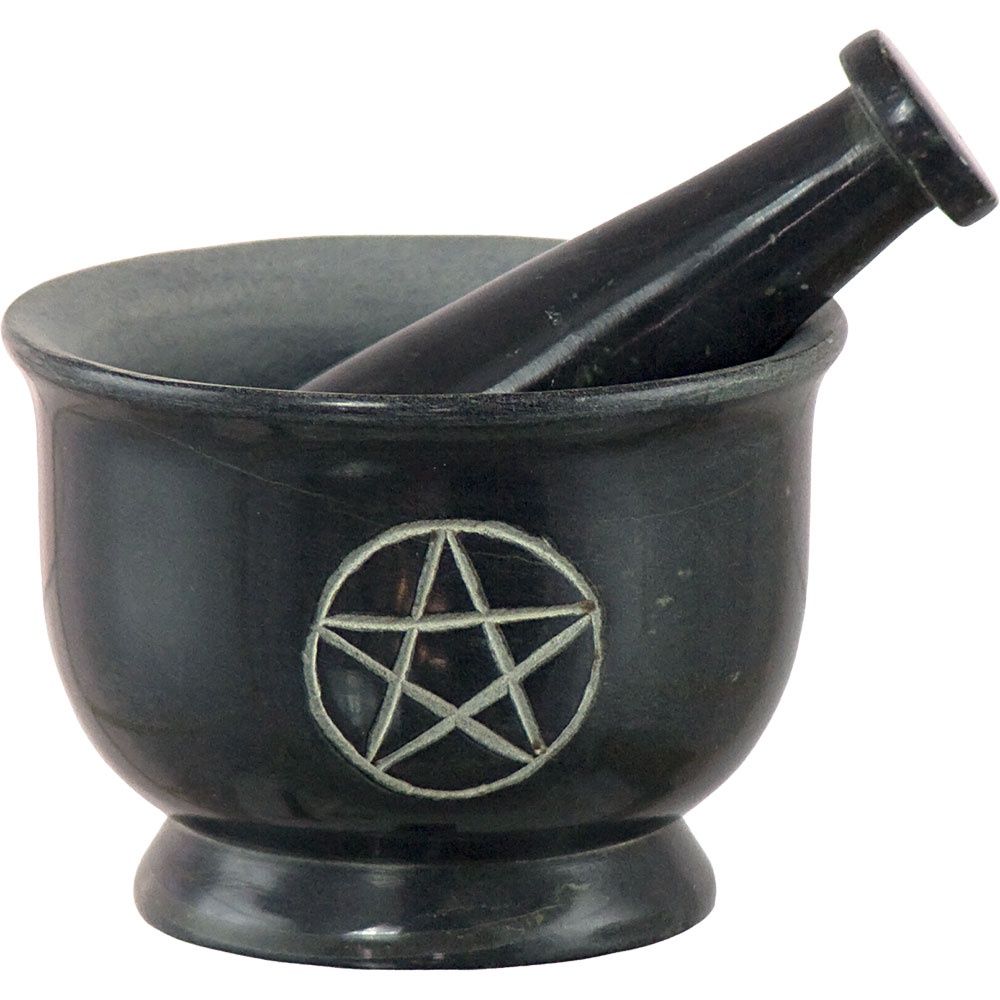 4&quot; Pentacle Soapstone Mortar &amp; Pestle