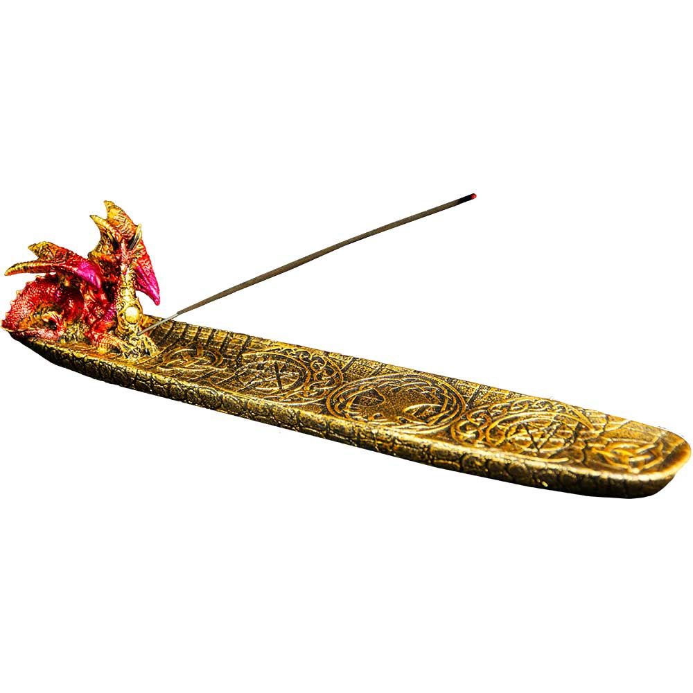 9&quot; Dragon W/ Triple Moon Incense Burner