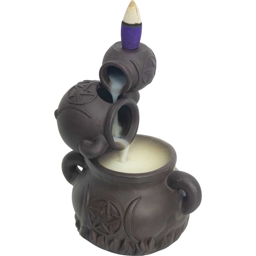Ceramic Triple Cauldrons Backflow Incense Burner
