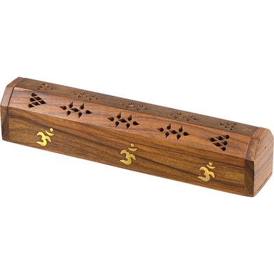 Incense Storage Box W/Brass Inlay