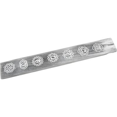 Selenite Chakra Symbols Incense Holder