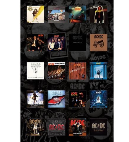 RZ218 AC/DC Albums Premium Flag