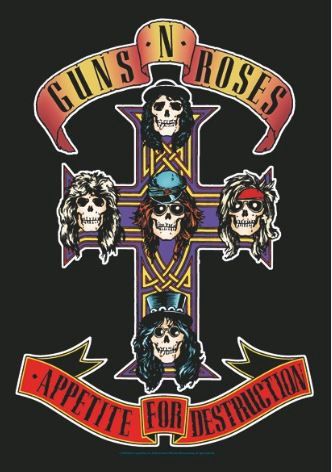 HFL1005 Guns n&#39; Roses Cross Flag