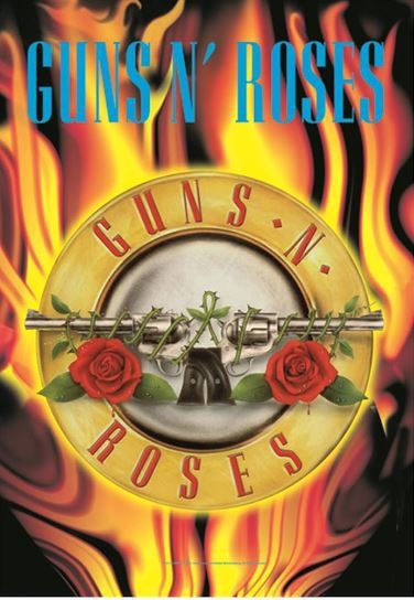 HFL1116 Guns n&#39; Roses Circle Flames Flag