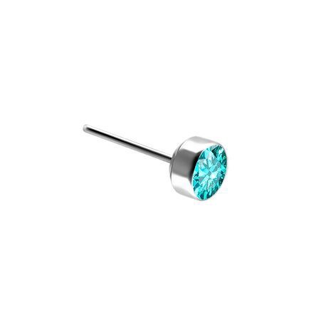 Royale Green Bezel Set Threadless Top, Size: 3mm