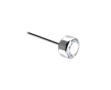 Royale CZ Bezel Set Threadless Top, Size: 2.5mm