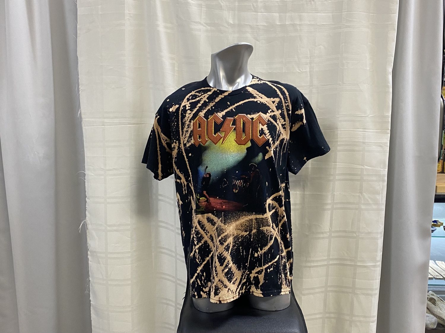 Custom Bleached T-Shirt, Style: AC/DC