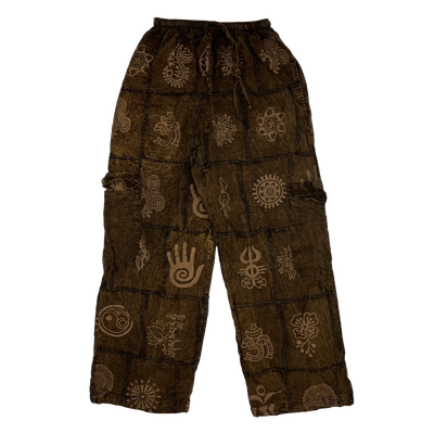 TH Stonewash Wide Leg Patchwork Pants