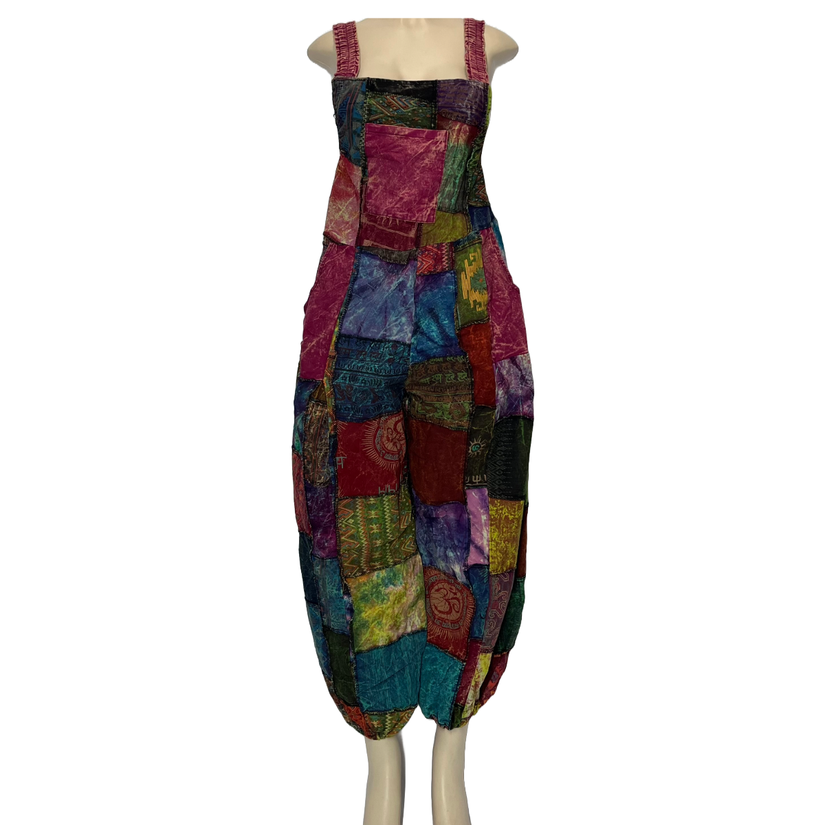 TH Patchwork Jumpsuit Elastic Ankle, Colour: Pink