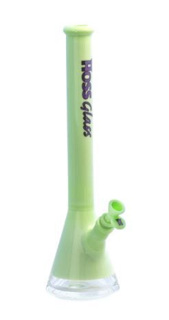 Hoss Glass 16&quot; Full Colour Beaker With Window- Milk Green