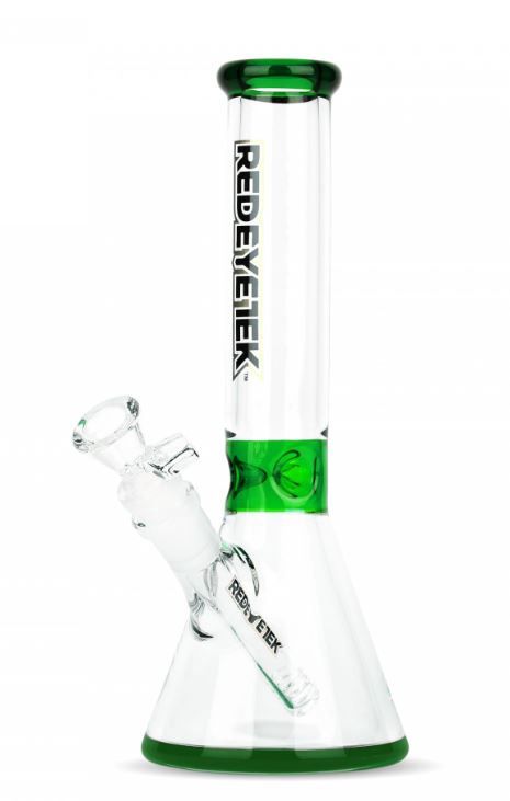 Red Eye Tek 10&quot; Accent Beaker W/ Thick Base - Green