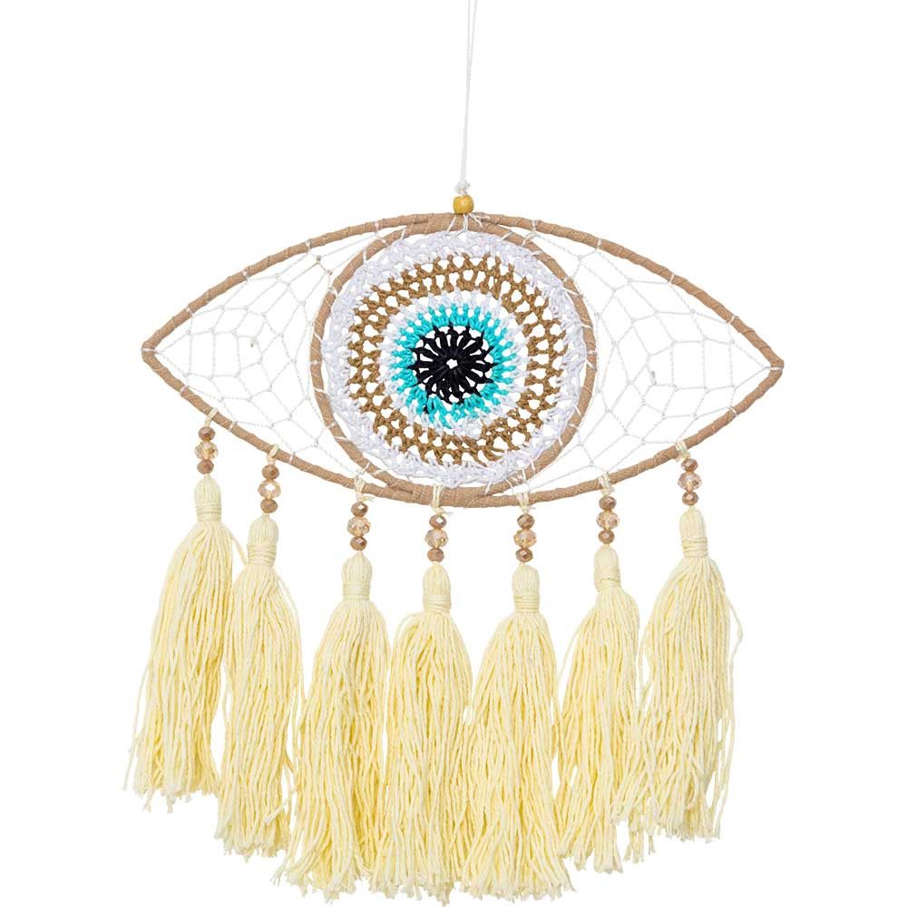 9&quot; Boho Crocheted Evil Eye Dreamcatcher