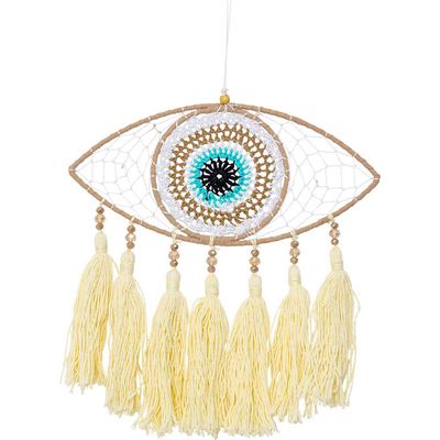 9&quot; Boho Crocheted Evil Eye Dreamcatcher