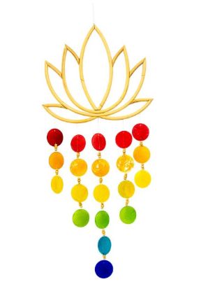 Bamboo Lotus w/ Shell Wall Hanger