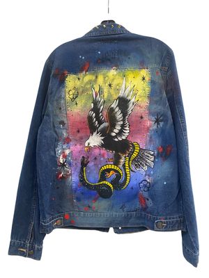 Custom Battle Jacket - Hand Painted Eagle
