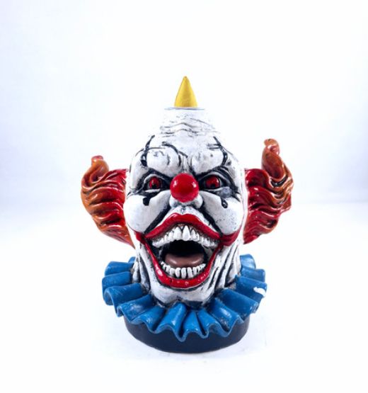 Scary Clown Polyresin - Backflow 5&quot; Incense Burner