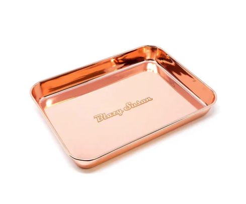 Blazy Susan - Metallic Steel Tray, Colour: Rose Gold