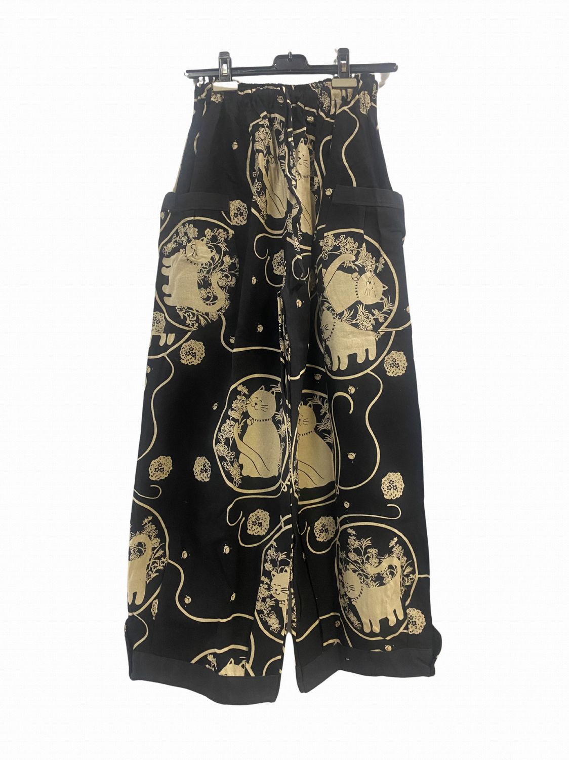 TH Harem Pant 025 Straight Leg Cuffed, Pattern: Cat Pattern