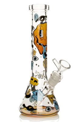 #REG144 - 10&quot; Smiley Face Beaker Bong