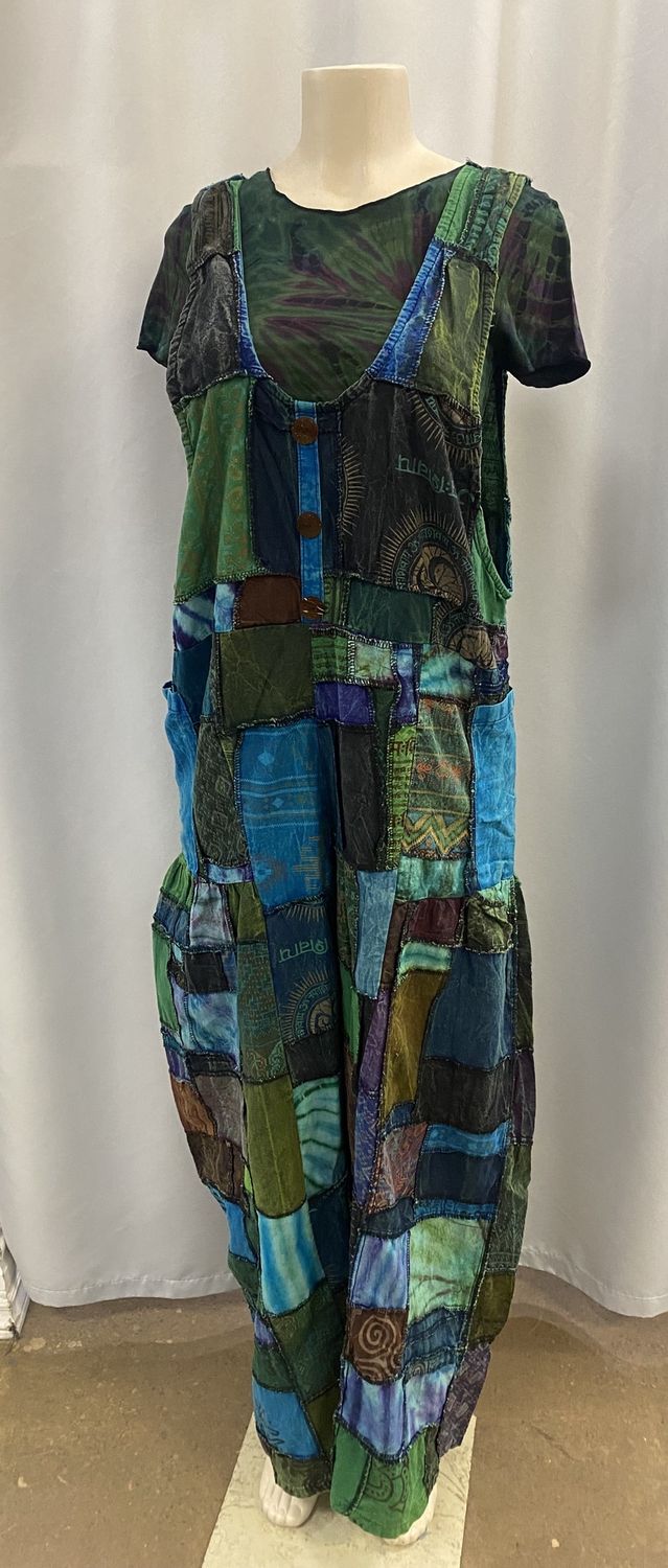 TH - Wide Leg Button Front Jumpsuit, Colour: Blue