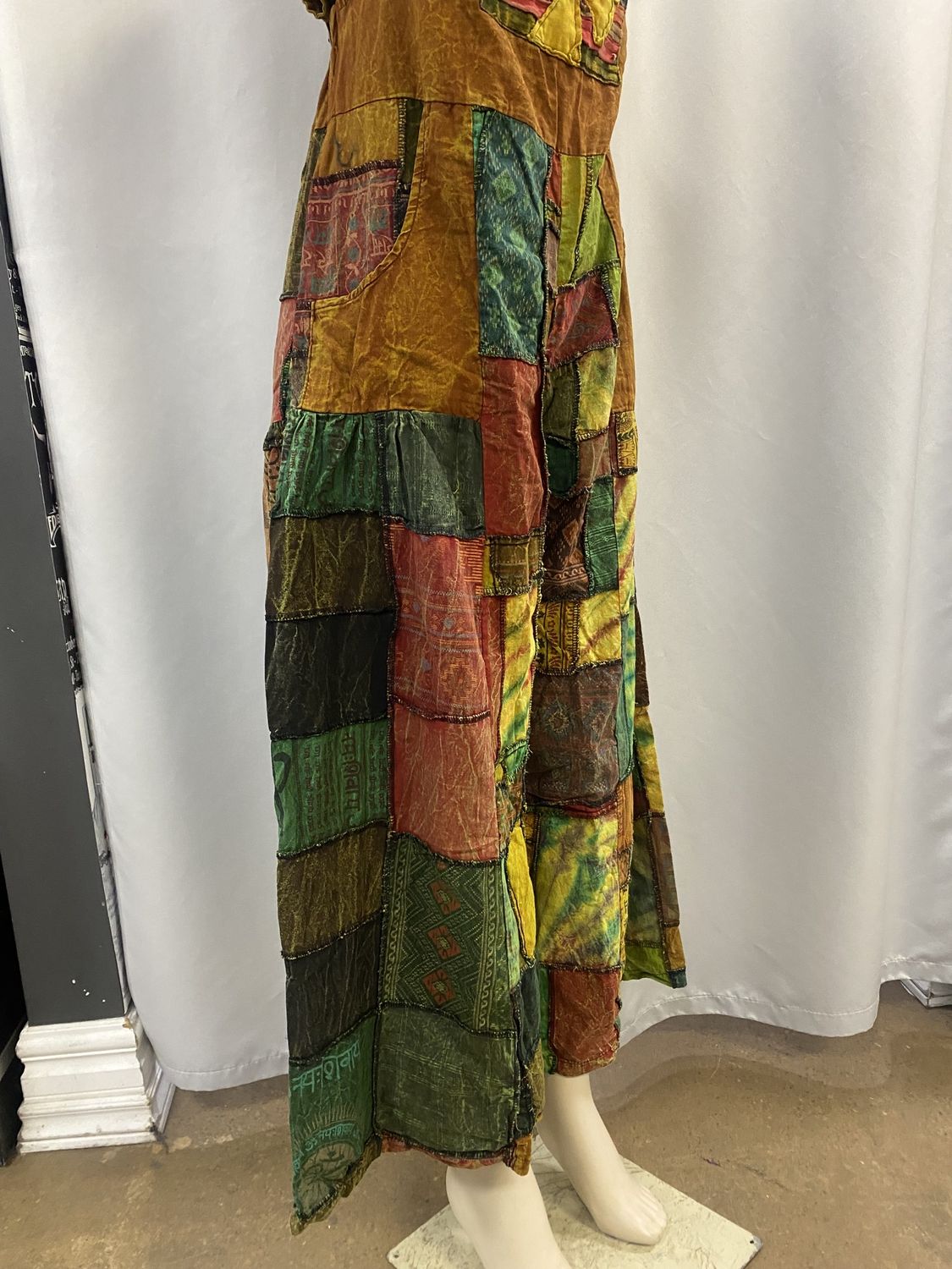 TH Patchwork Jumpsuit Wide Leg w/ Flower Front, Colour: Yellow w/ Flower Front