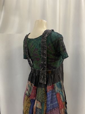 TH Patchwork Jumpsuit Wide Leg w/ Flower Front
