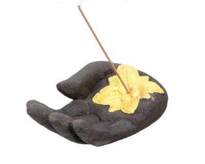 33754 - Volcanic Stone Hand Incense Burner 5.5&quot; x 2.25: