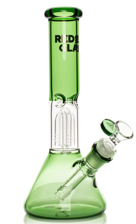#REG176 - Red Eye Glass 10&quot; Beaker w/ 4-Arm Tree Perc