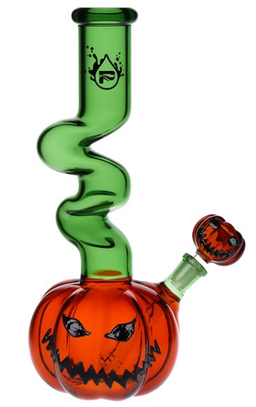 Pulsar - 11&quot; Twisty &amp; Wicked Jack-O-Lantern Bong