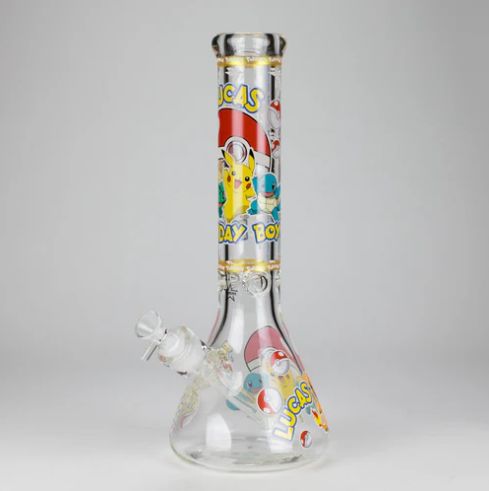 14&quot; Cartoon Glow In The Dark Beaker Bong, Style: A