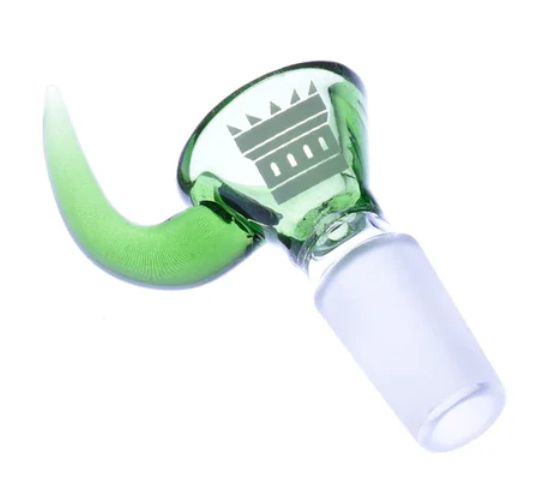 Castle Glassworks - 14mm Horn Bowl, Colour: Green
