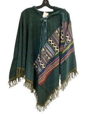 TH Stonewash Poncho w/ Diagonal Pattern