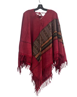 TH Stonewash Poncho w/ Diagonal Pattern