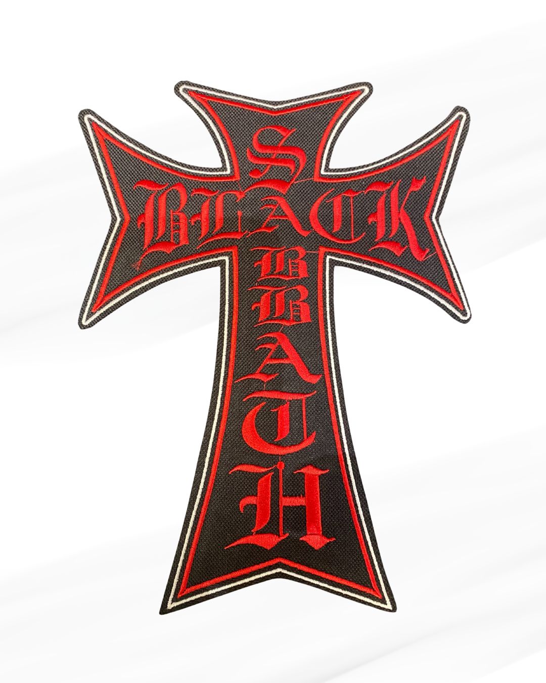 Black Sabbath - Large Embroidered Patch, Style: Cross Black/Red