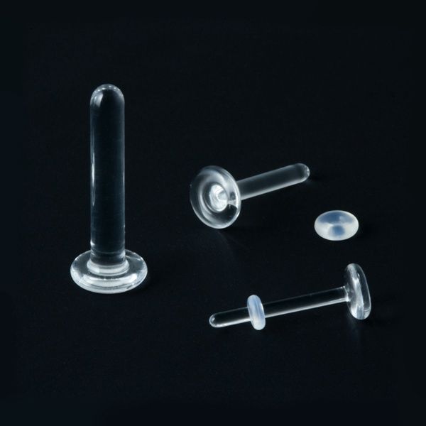 Glass Labret Retainer, Gauge: 18g, Length: 8mm