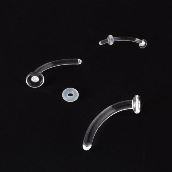 Glass Curved Retainer, Gauge: 16g, Length: 8mm