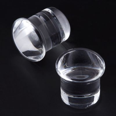 Glass Single Flare Plug Pair - Crystal