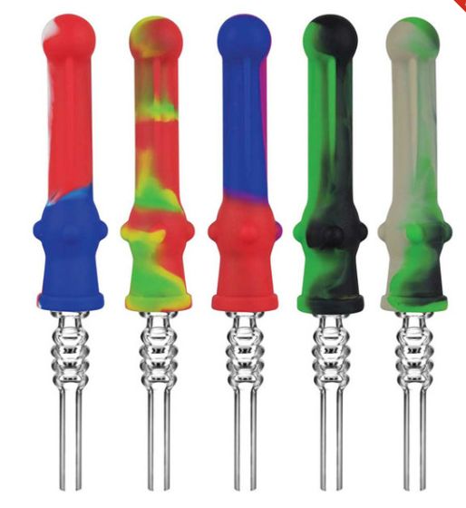 7&quot; Silicone Vapor Straw w/ Quartz Tip