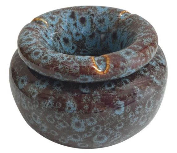5&quot; Fujima Moroccan Ceramic Ashtray, Colour: Reactive Blue