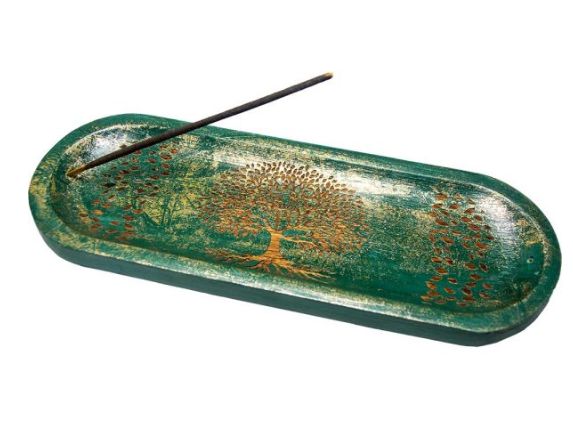 Tree Of Life Oval Wooden Incense Burner